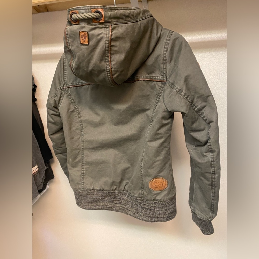 Naketano jacket, olive green, size small.